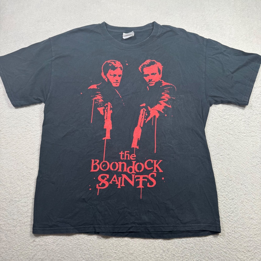 Hanes Boondock Saints T-Shirt Mens Large Black Movie Graphic Tee 2000s